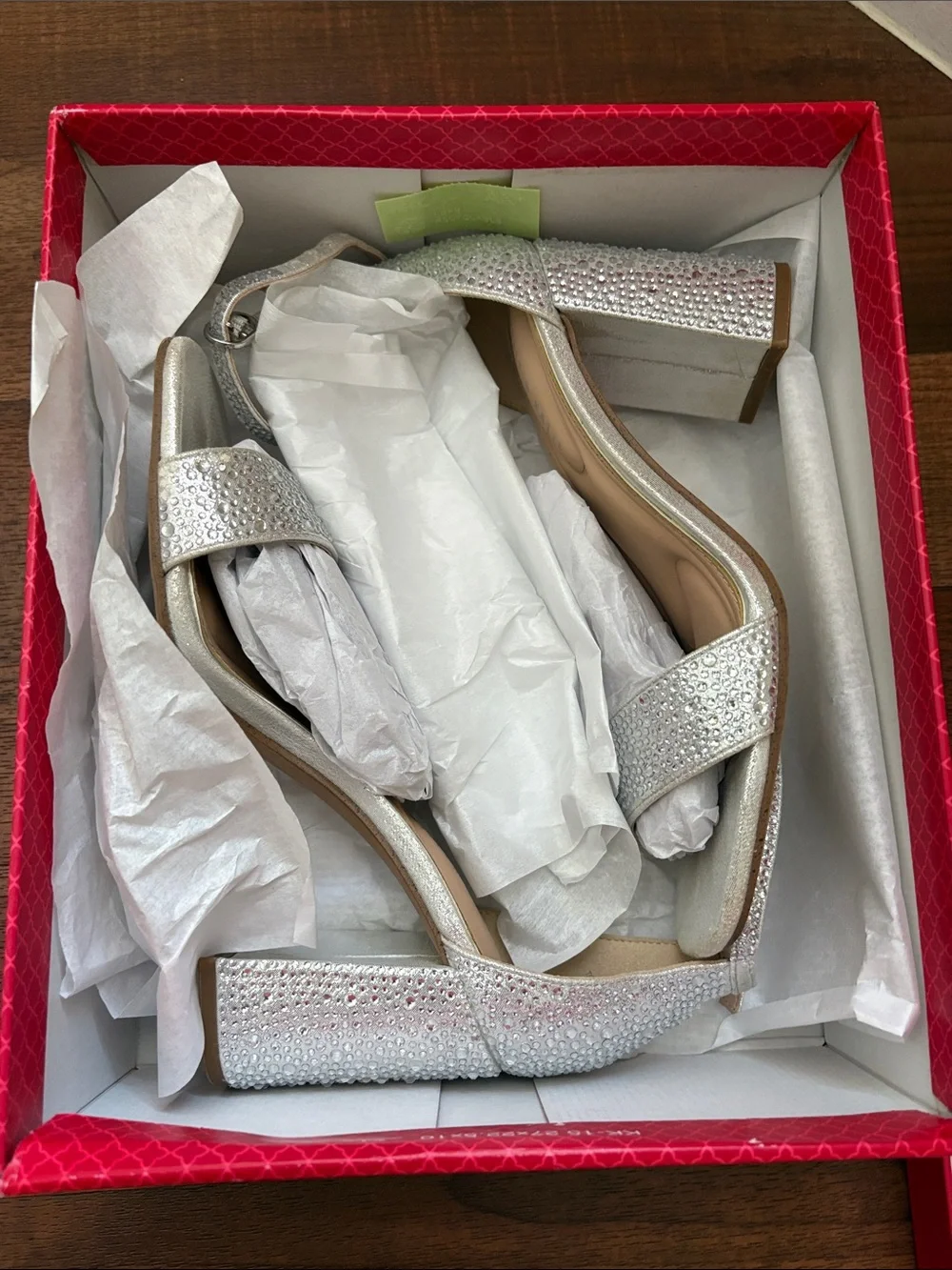 Kelly & Katie Silver Ankle-Strap Block Heel Sandals